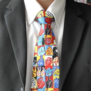 One Handed Alphabet Necktie