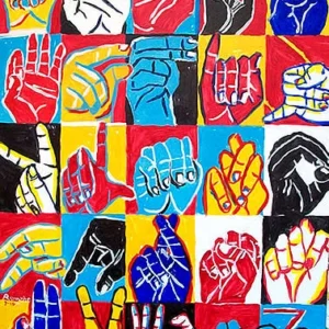 One Handed Alphabet Print 18 by 24 inch